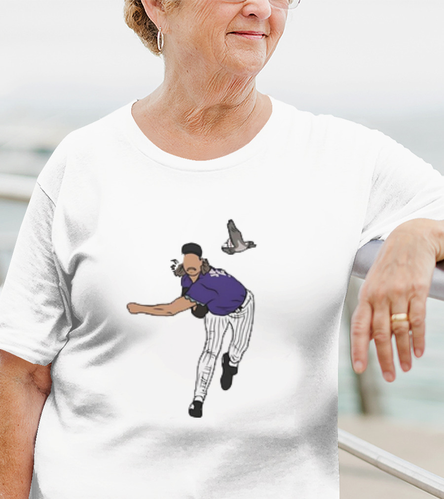 Randy Johnson Bird Collision Moment Baseball T-Shirt