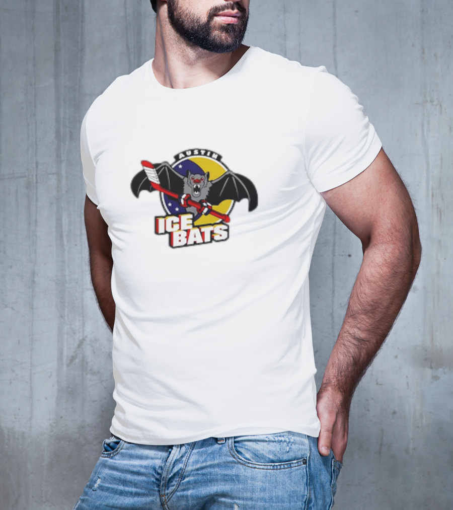 Austin Ice Bats Ludicrous Cartoon Hockey T-Shirt