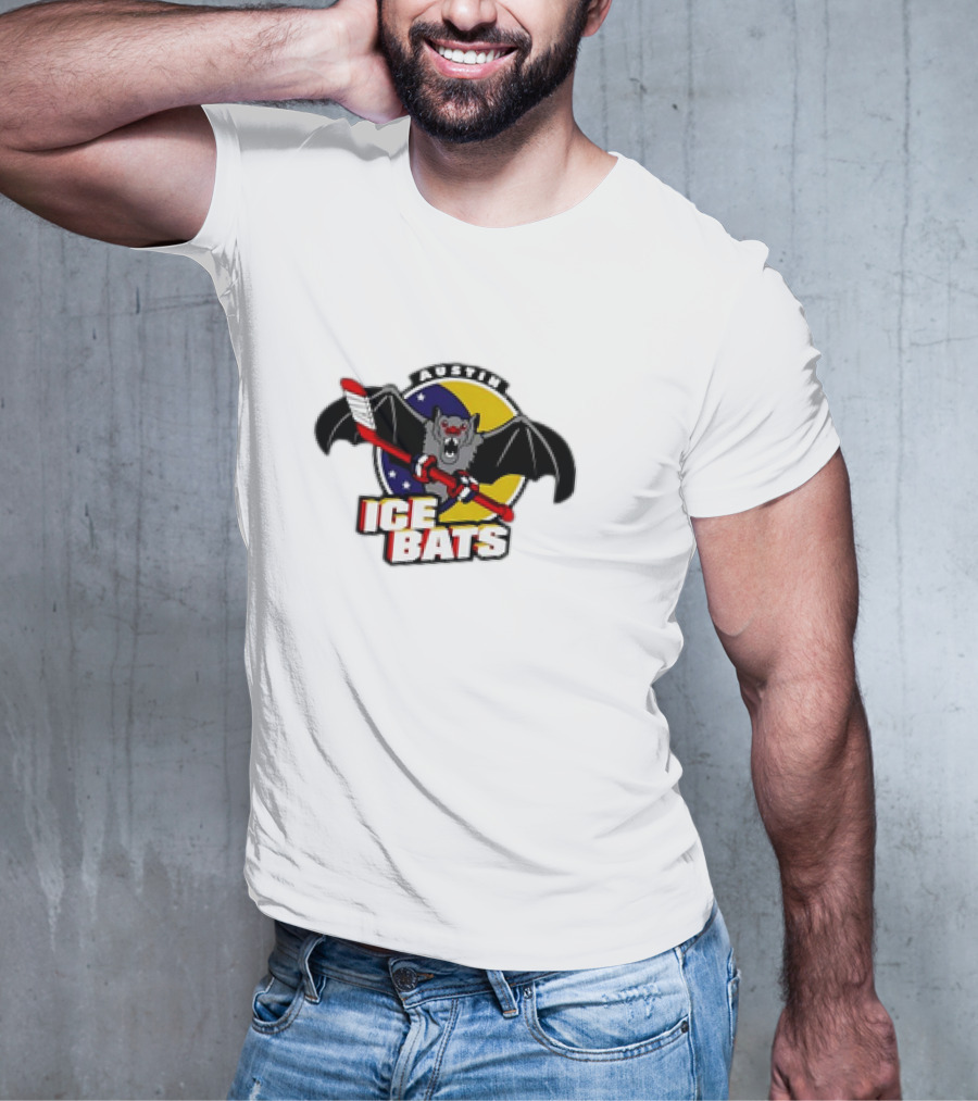 Austin Ice Bats Ludicrous Cartoon Hockey T-Shirt