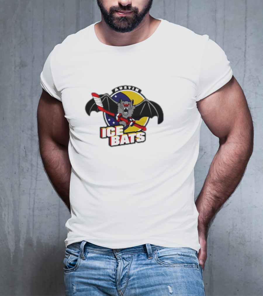 Austin Ice Bats Ludicrous Cartoon Hockey T-Shirt