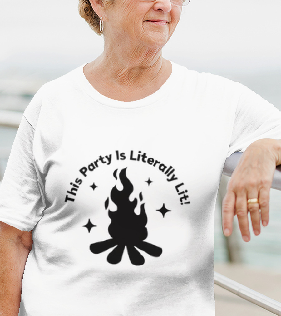This Party Is Literally Lit Campfire Stars T-Shirt