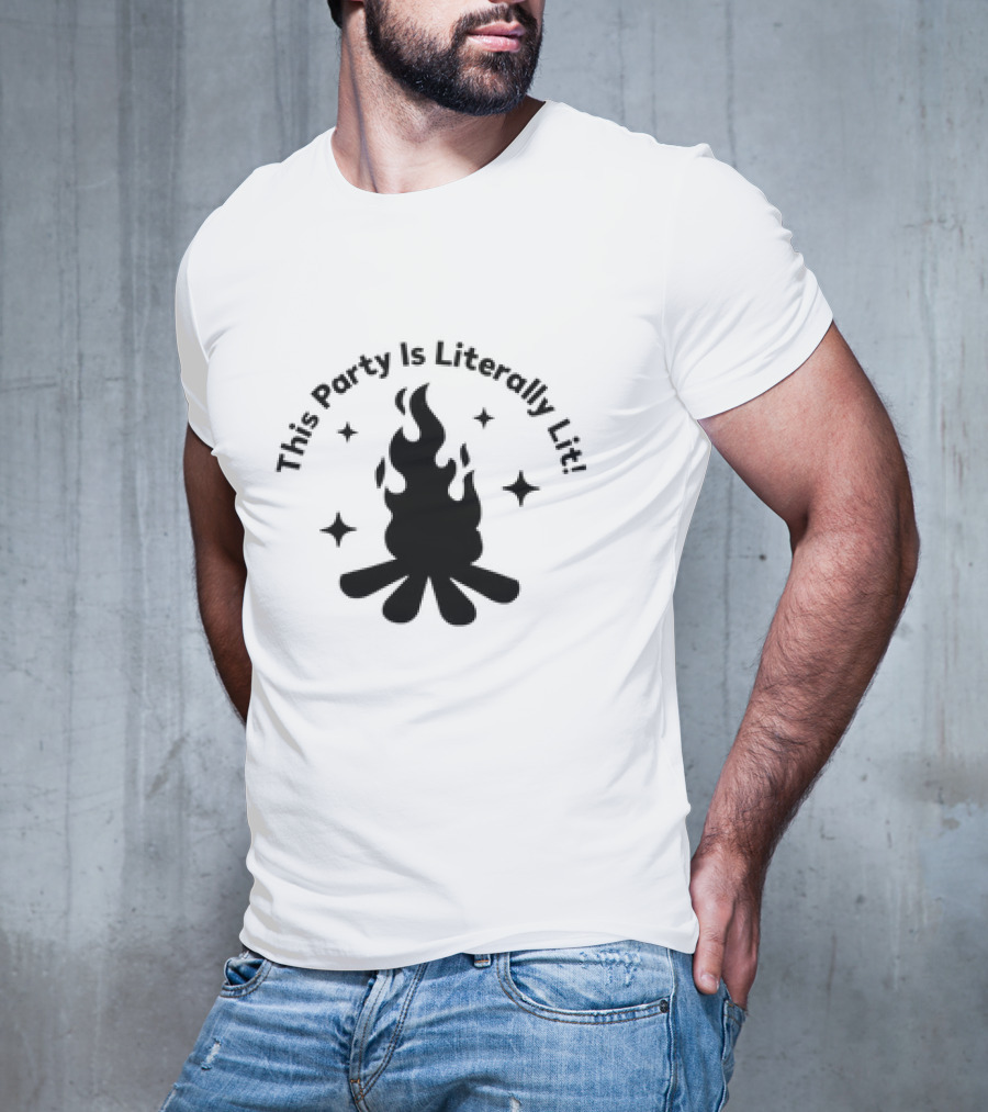 This Party Is Literally Lit Campfire Stars T-Shirt