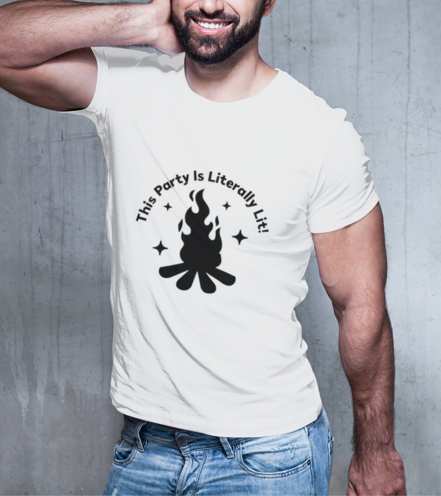 This Party Is Literally Lit Campfire Stars T-Shirt