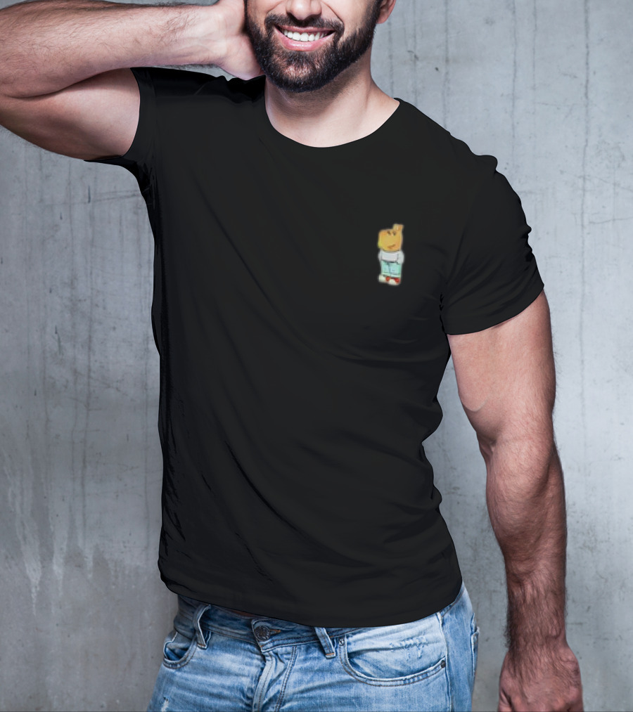 Chill Guy Dog Cartoon With Light Blue Outfit And Red Shoes T-Shirt