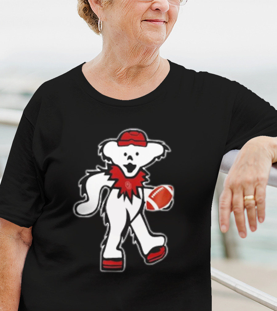 Grateful Dead X Oklahoma Sooners Dancing Bear Football T-Shirt