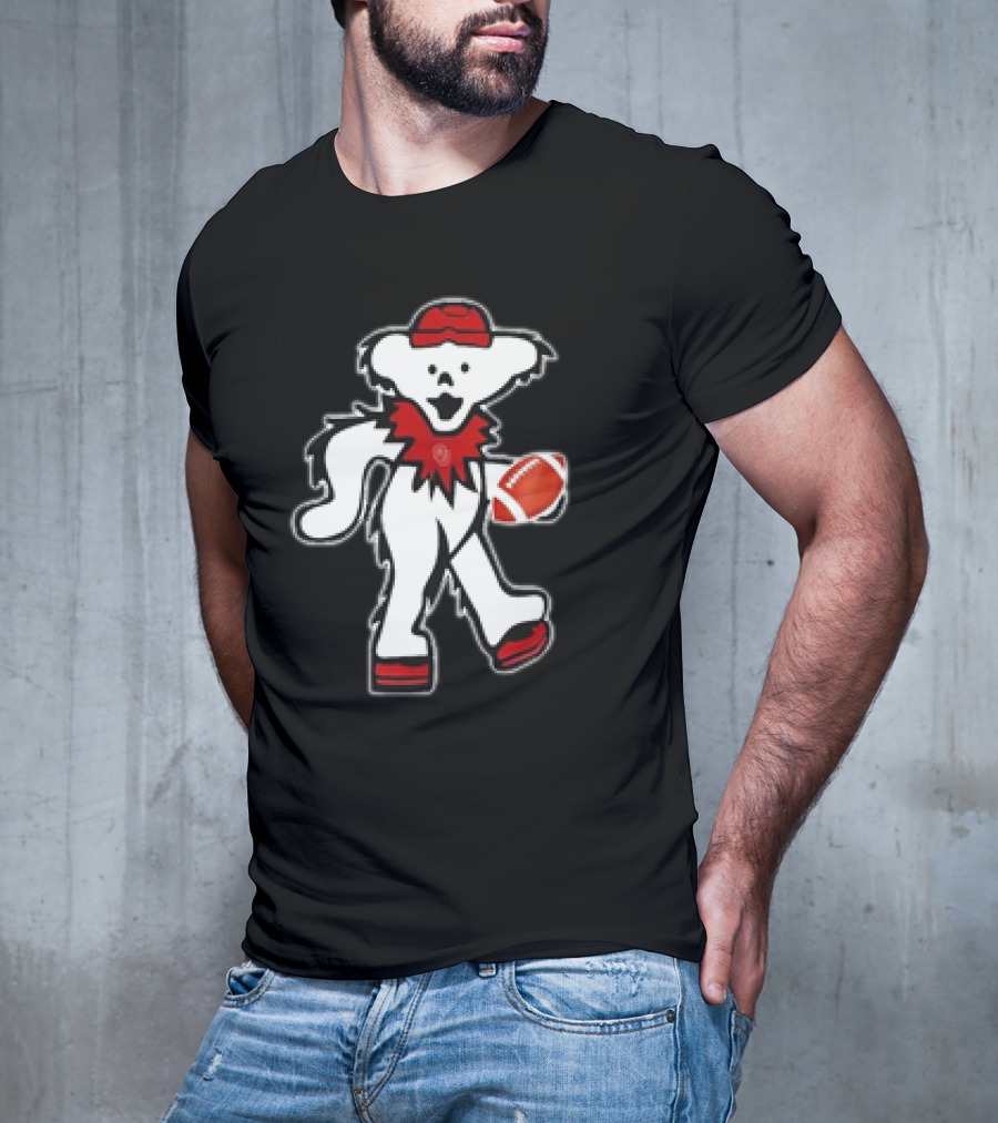 Grateful Dead X Oklahoma Sooners Dancing Bear Football T-Shirt
