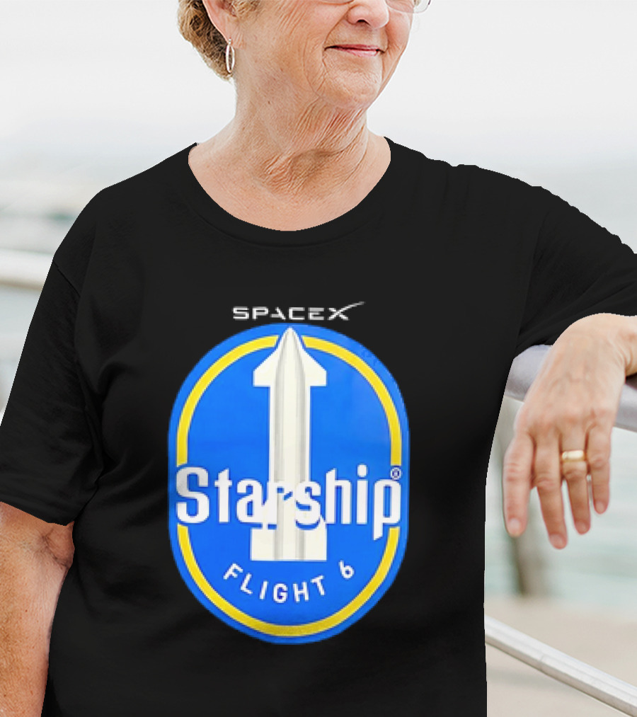 SpaceX Starship Flight 6 Emblem With Rocket T-Shirt