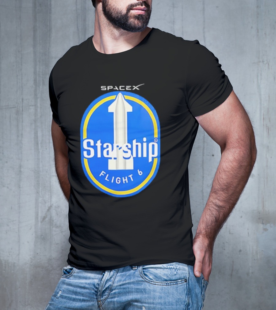 SpaceX Starship Flight 6 Emblem With Rocket T-Shirt