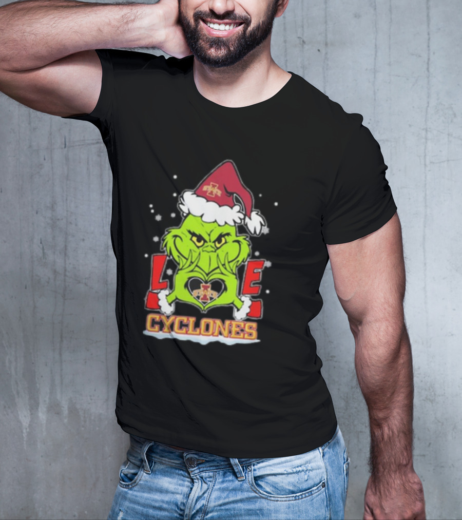 The Grinch Christmas Love Cyclones Iowa State Football T-Shirt
