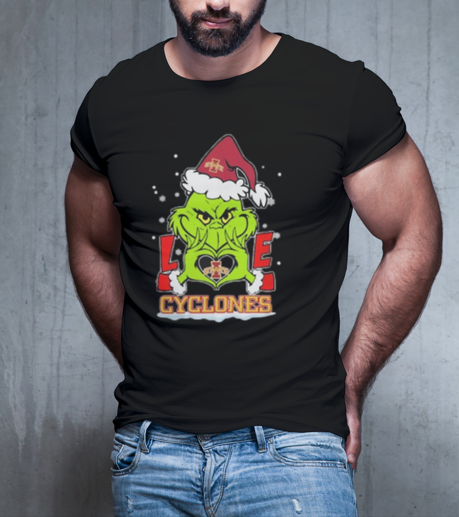 The Grinch Christmas Love Cyclones Iowa State Football T-Shirt