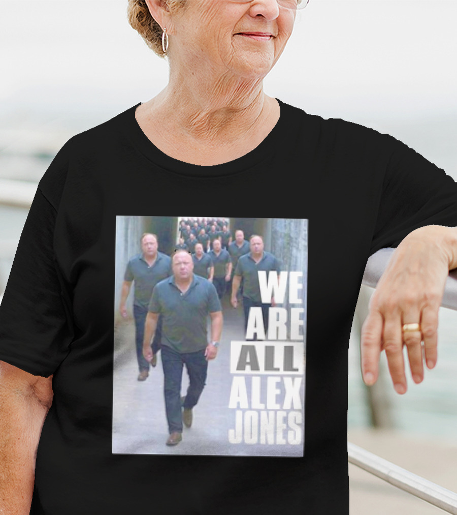 We Are All Alex Jones Multiple Clones Walking In Tunnel T-Shirt
