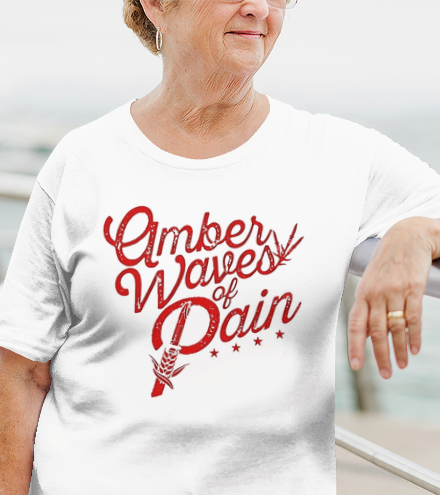 Amber Waves Of Pain Farm Style Red Barn And Wheat T-Shirt