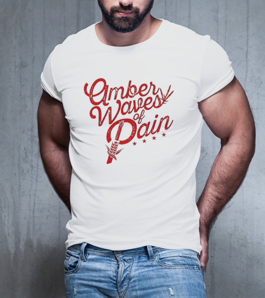 Amber Waves Of Pain Farm Style Red Barn And Wheat T-Shirt