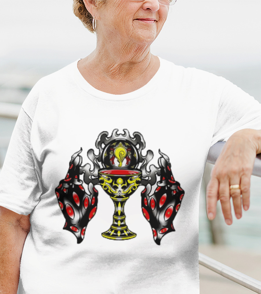 Chalice Hands Classic Red And Black Flame T-Shirt