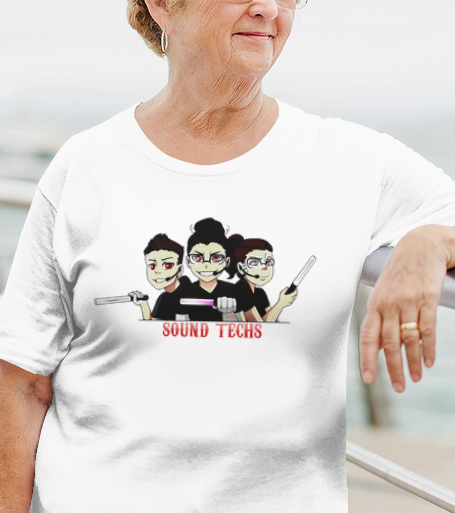Sound Techs Trio With Microphones And Light Sticks Classic T-Shirt