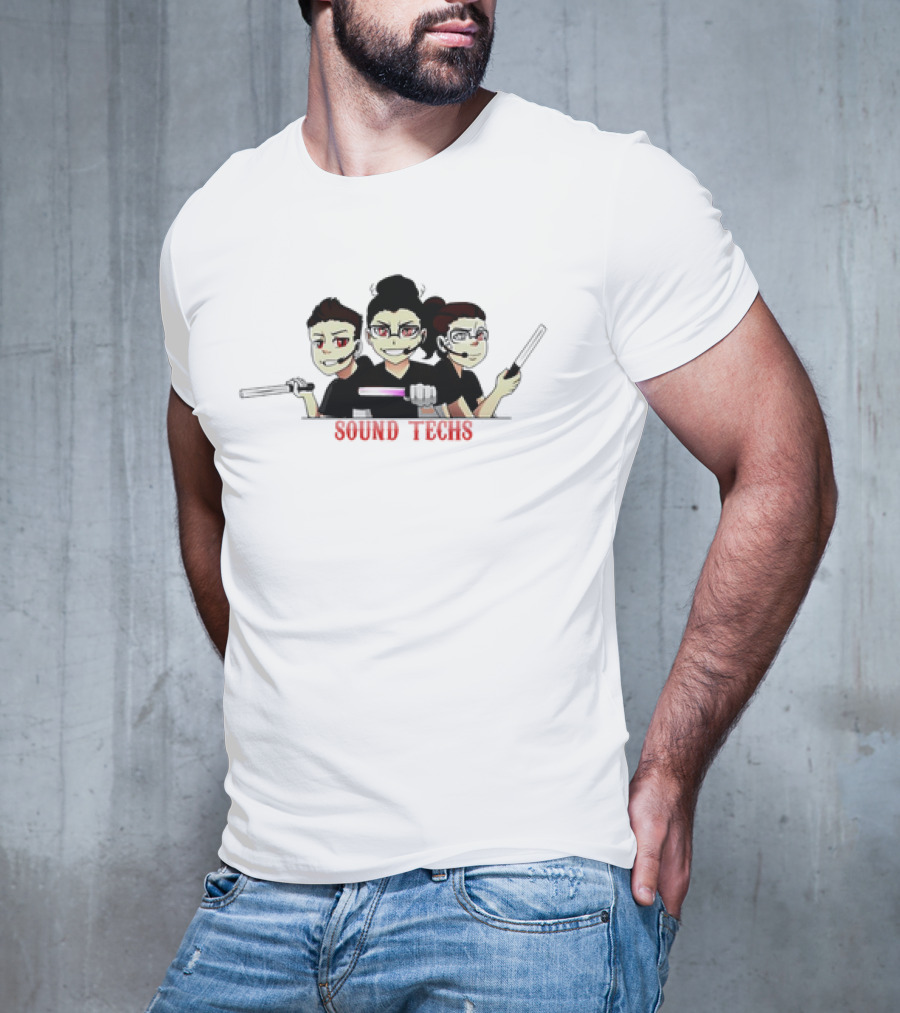 Sound Techs Trio With Microphones And Light Sticks Classic T-Shirt