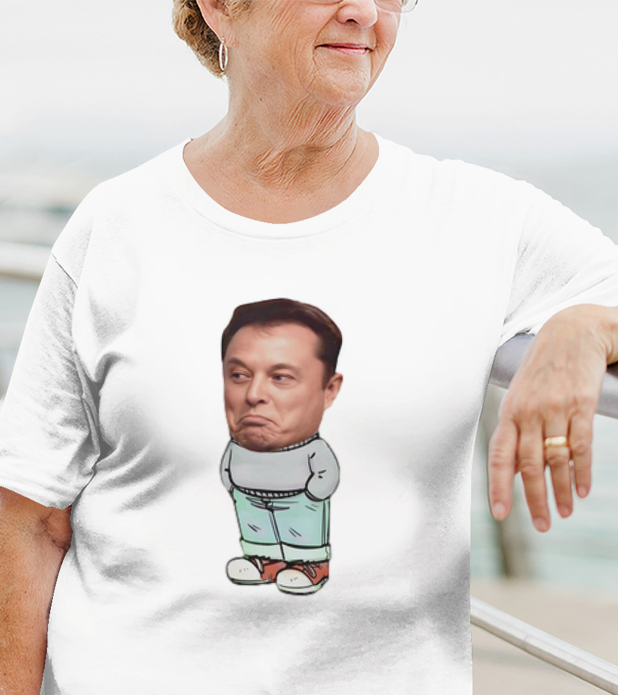 Elon Musk Cartoon Character Chill Guy With Dog Attire T-Shirt