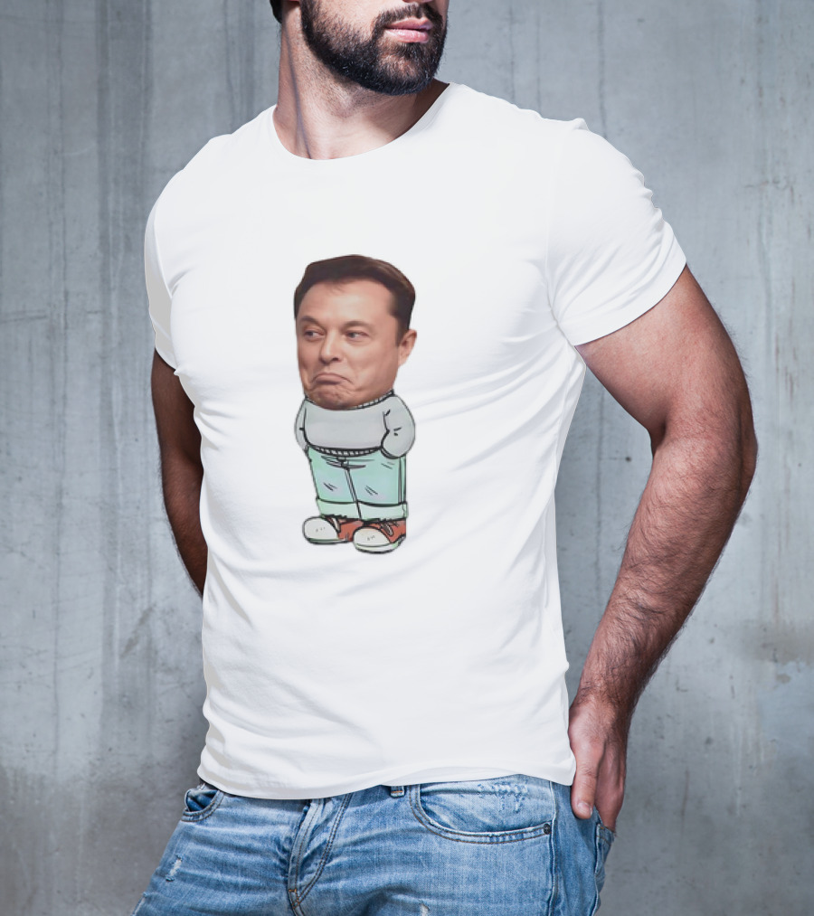 Elon Musk Cartoon Character Chill Guy With Dog Attire T-Shirt