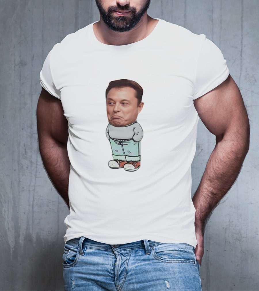 Elon Musk Cartoon Character Chill Guy With Dog Attire T-Shirt