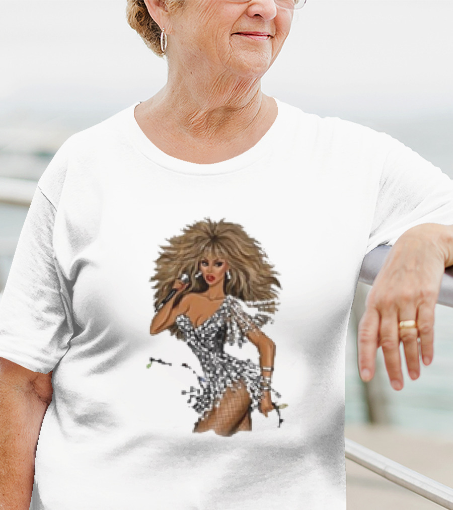 White Christmas Hayden Williams Tina Turner Glamorous Sequin Diva T-Shirt