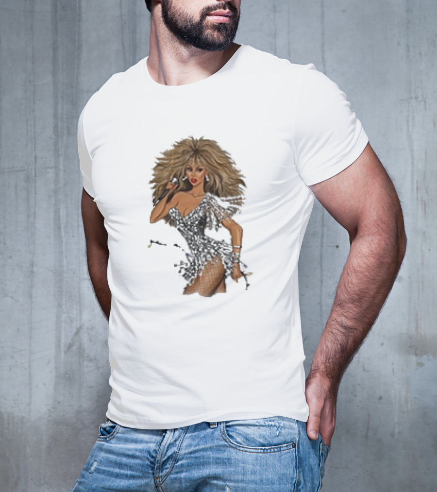 White Christmas Hayden Williams Tina Turner Glamorous Sequin Diva T-Shirt