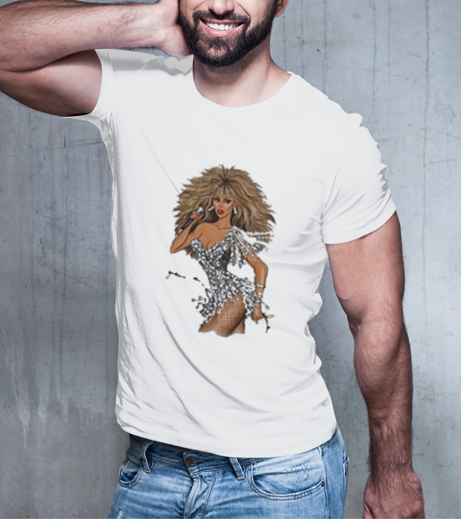 White Christmas Hayden Williams Tina Turner Glamorous Sequin Diva T-Shirt