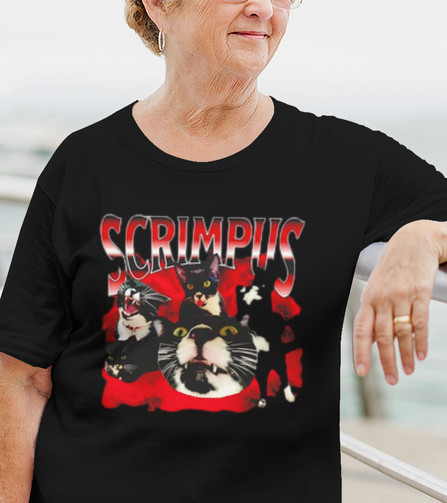 Scrimpus Cat Collage With Black And White Tuxedo Cats T-Shirt