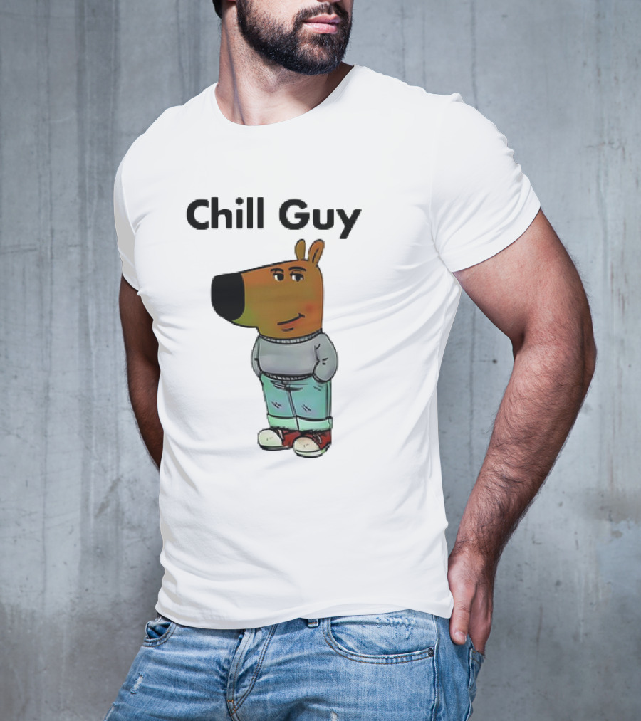 Chill Guy Dog Meme Casual T-Shirt