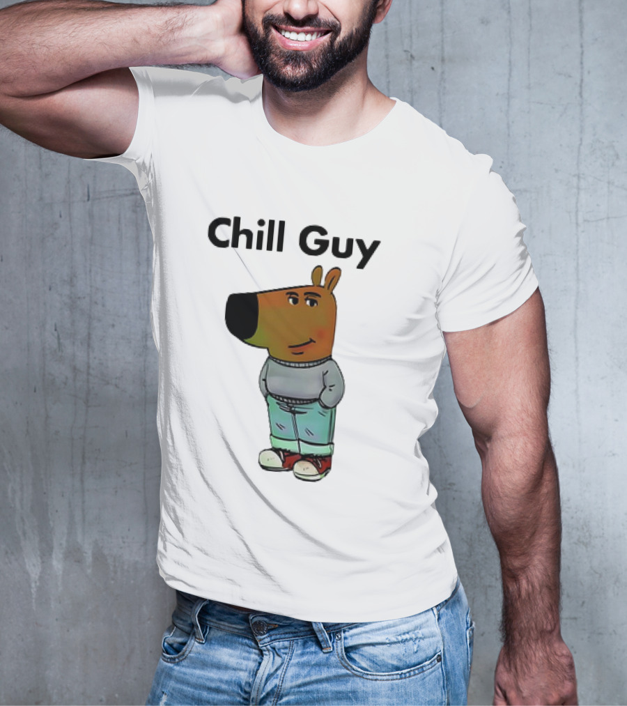 Chill Guy Dog Meme Casual T-Shirt