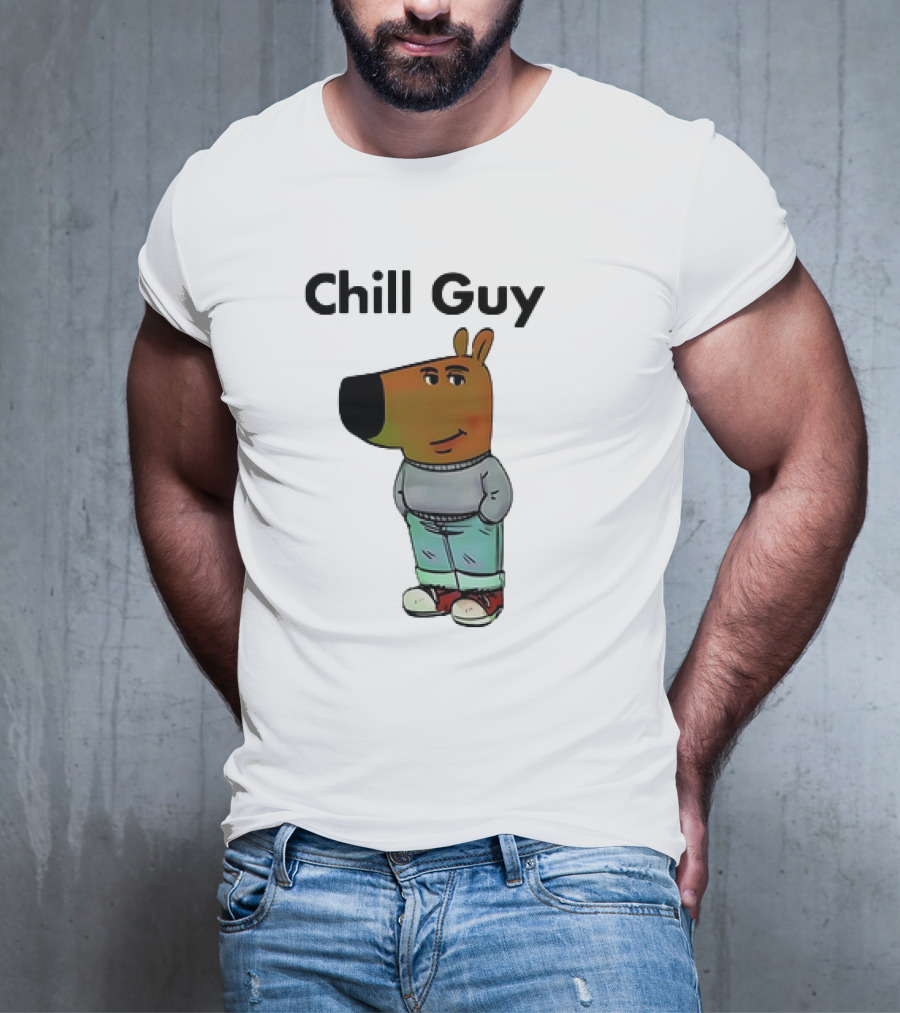 Chill Guy Dog Meme Casual T-Shirt