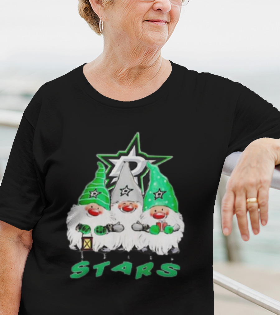 Dallas Stars Christmas Gnomes Festive NHL T-Shirt