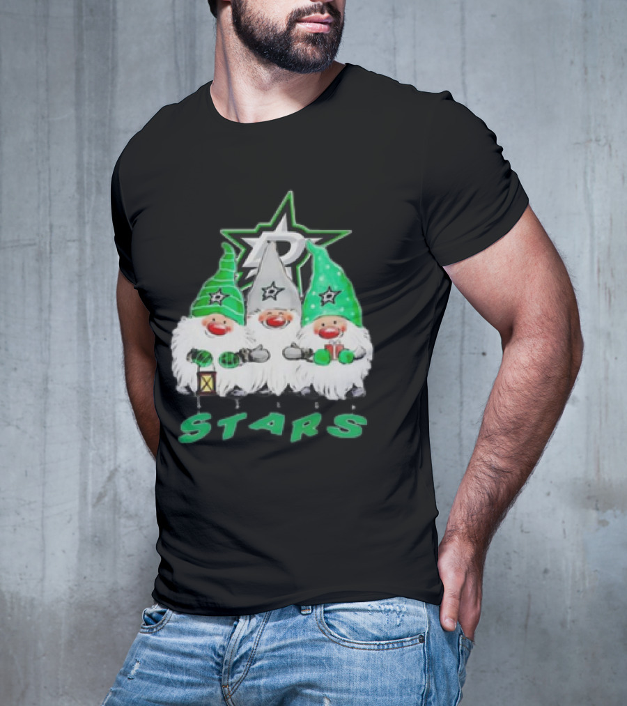 Dallas Stars Christmas Gnomes Festive NHL T-Shirt