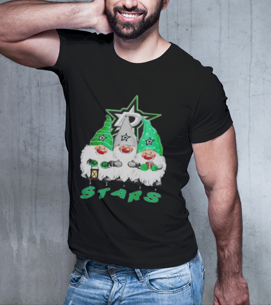 Dallas Stars Christmas Gnomes Festive NHL T-Shirt