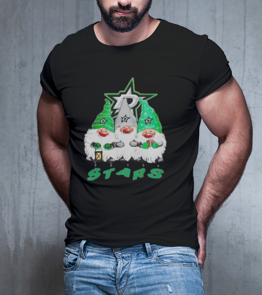 Dallas Stars Christmas Gnomes Festive NHL T-Shirt