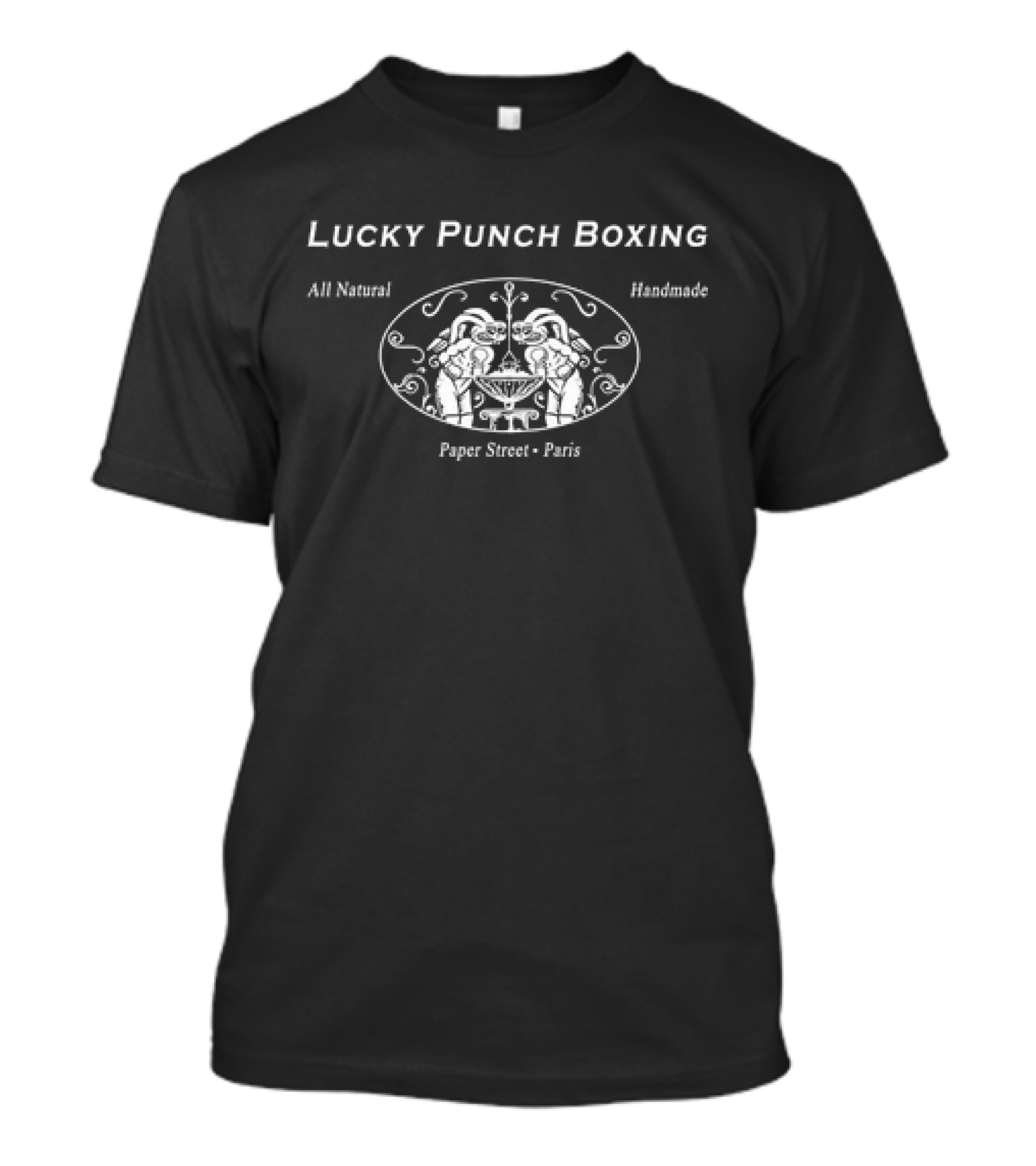 Lucky Punch Boxing All Natural Handmade Paper Street Paris T-Shirt