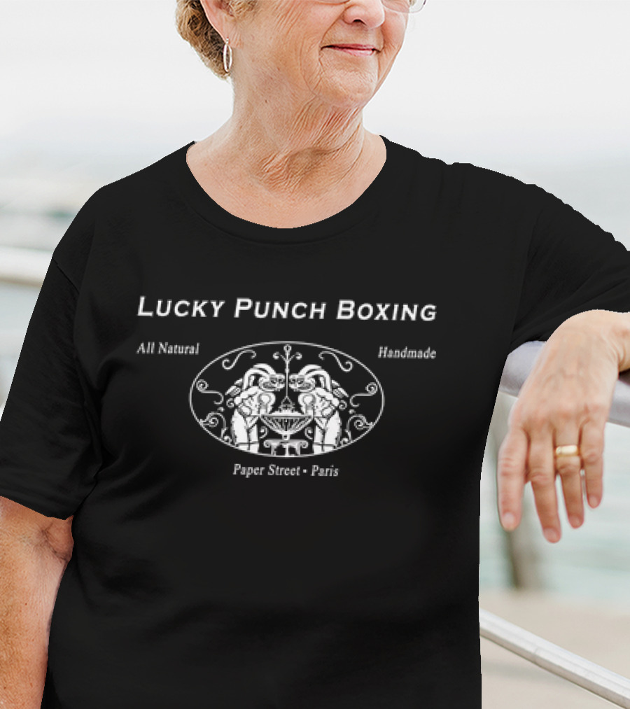 Lucky Punch Boxing All Natural Handmade Paper Street Paris T-Shirt