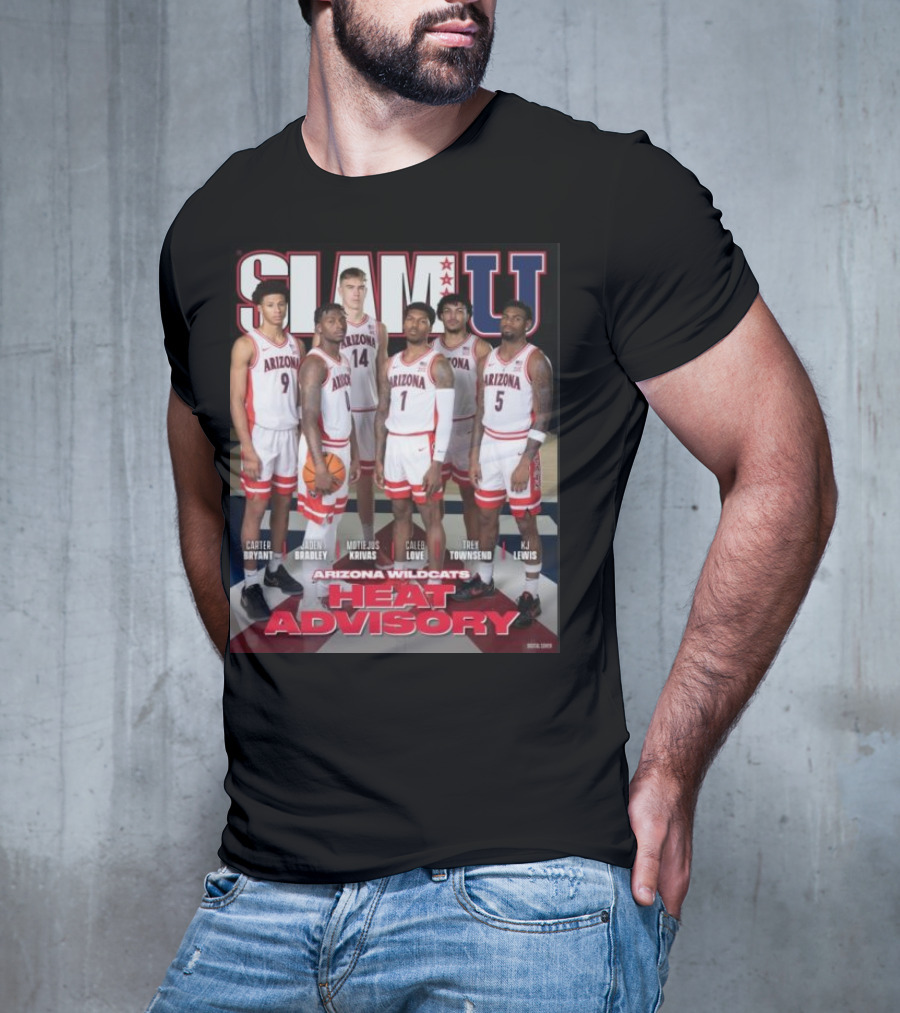 SLAM U Arizona Wildcats Heat Advisory Basketball T-Shirt