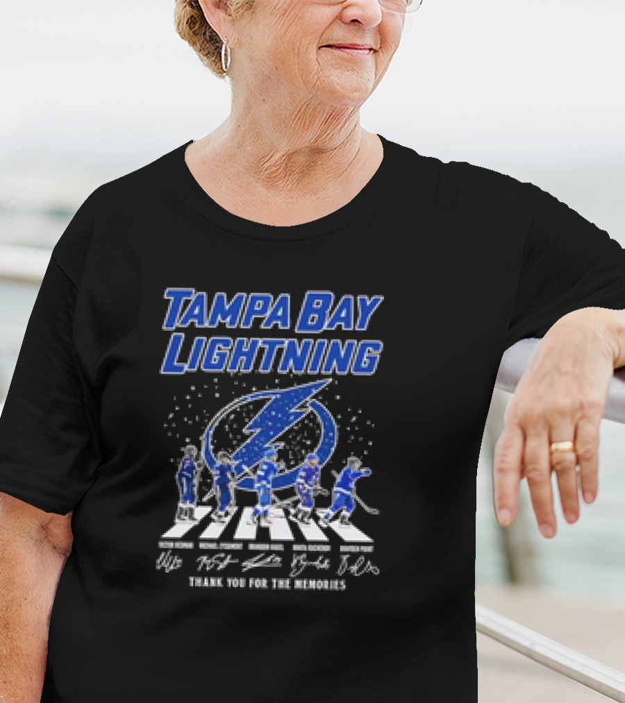 Tampa Bay Lightning Hockey Abbey Road Thank You For The Memories Signatures T-Shirt