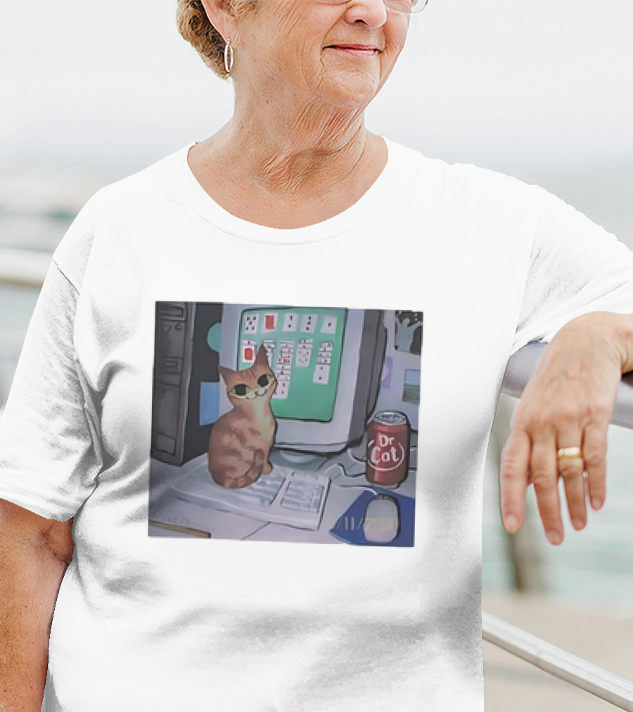 Cat Kelly Pringle Dr Cat Computer Solitaire T-Shirt