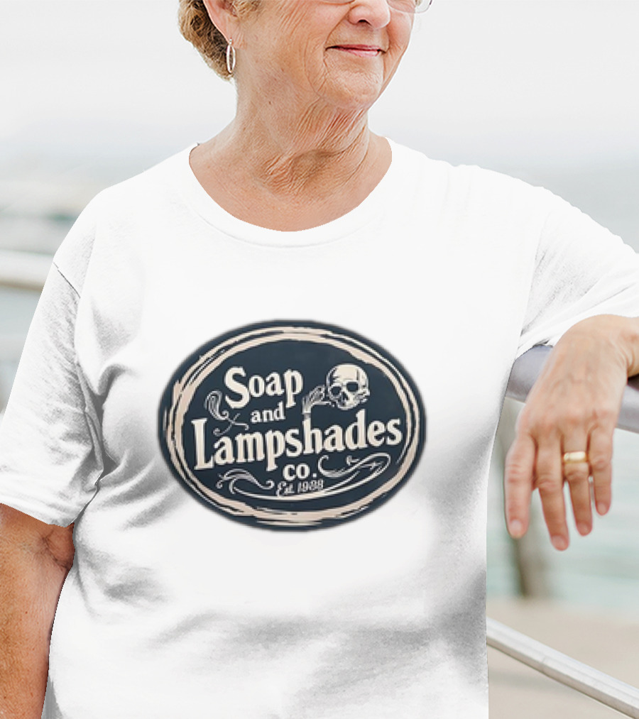 Soap And Lampshades Co Est 1938 Skull Motif T-Shirt