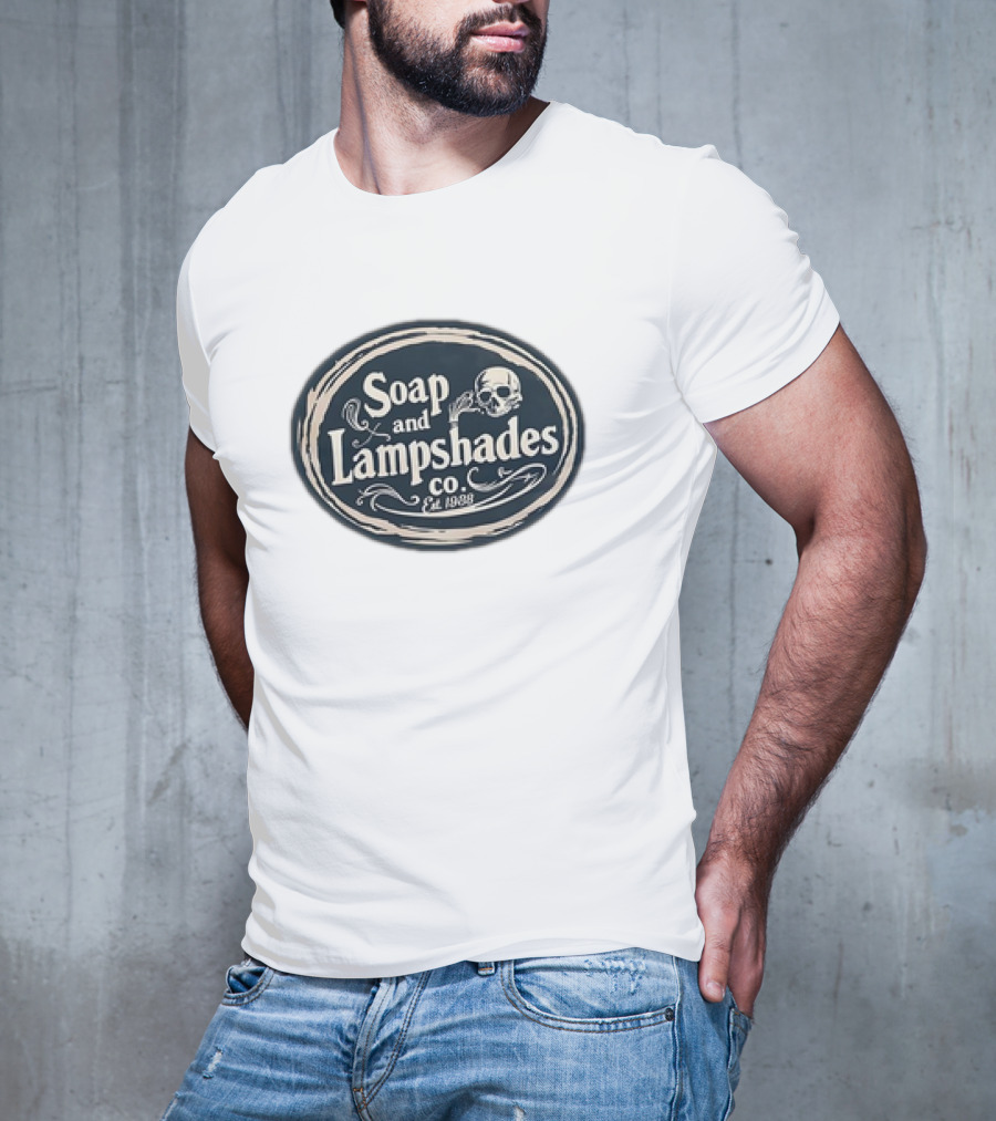 Soap And Lampshades Co Est 1938 Skull Motif T-Shirt