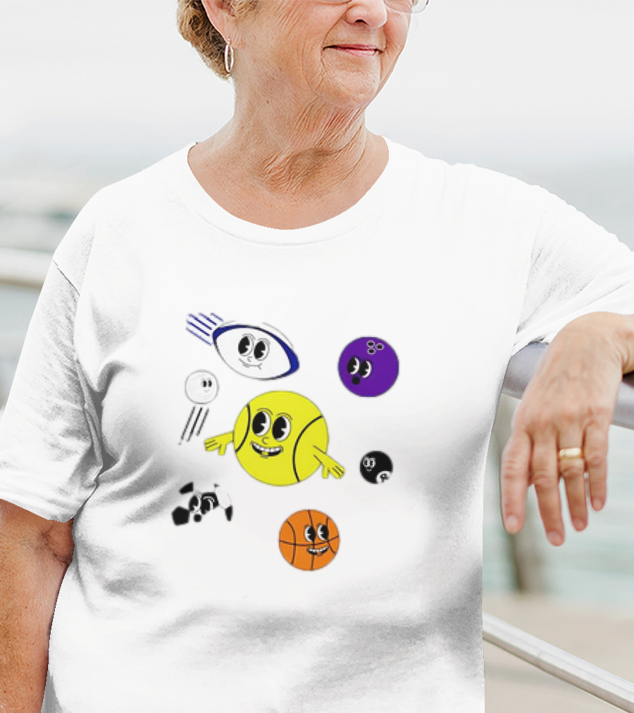 Andy Murray For UNICEF Funny Cartoon Ball Characters T-Shirt