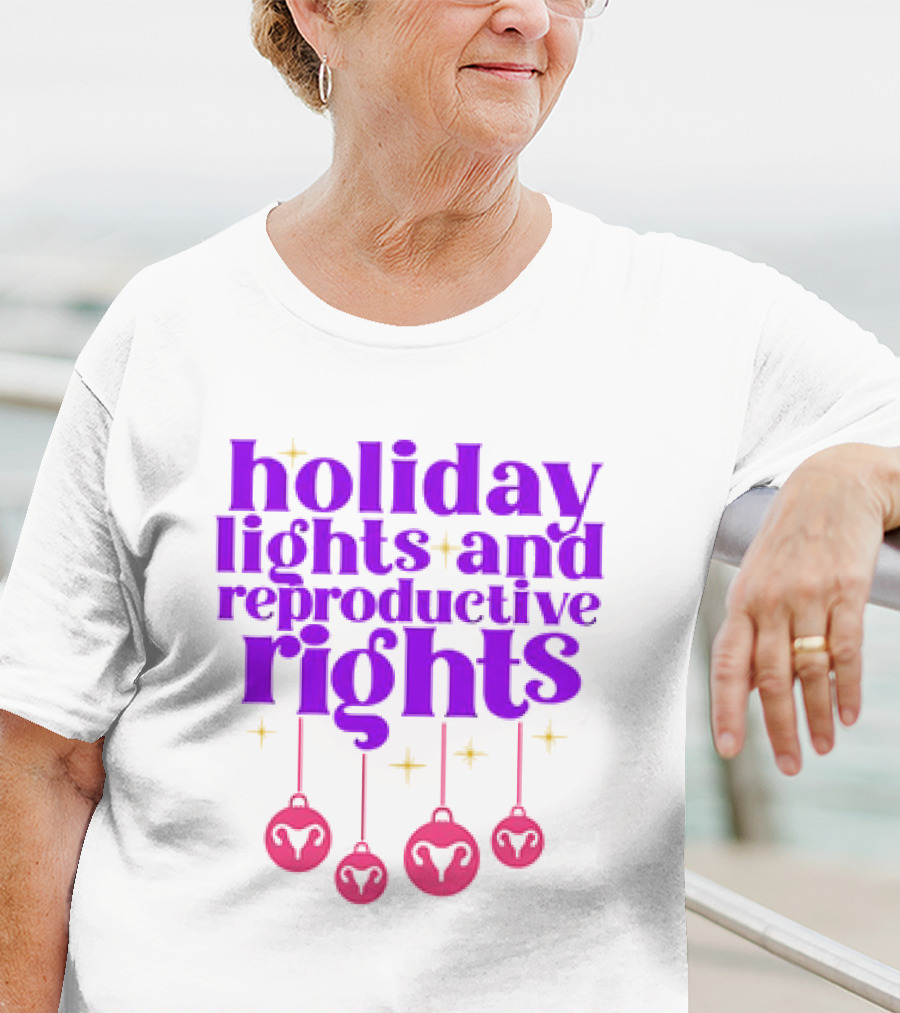 Holiday Lights And Reproductive Rights Ornaments With Symbols T-Shirt