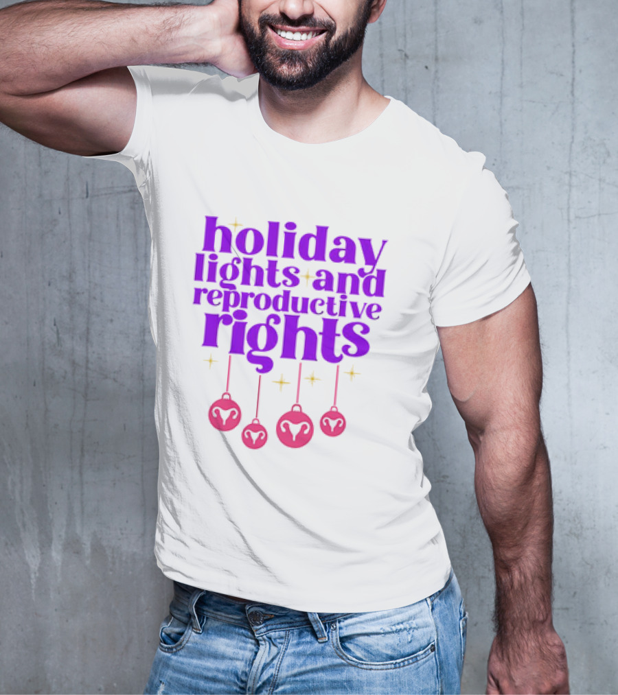 Holiday Lights And Reproductive Rights Ornaments With Symbols T-Shirt