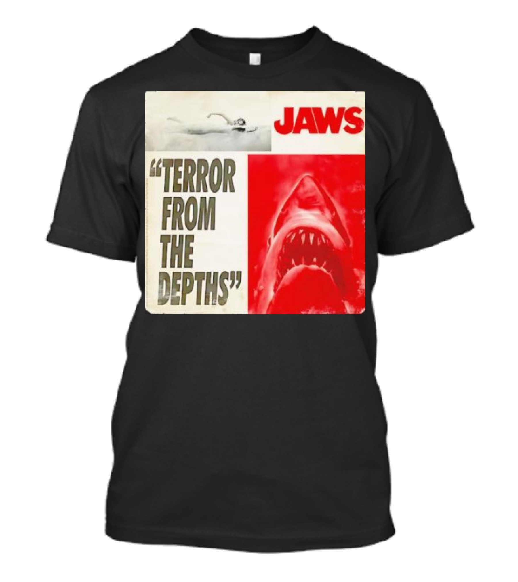 Jaws Terror From The Depths Retro Classic Movie Iconic Shark Attack Scene T-Shirt