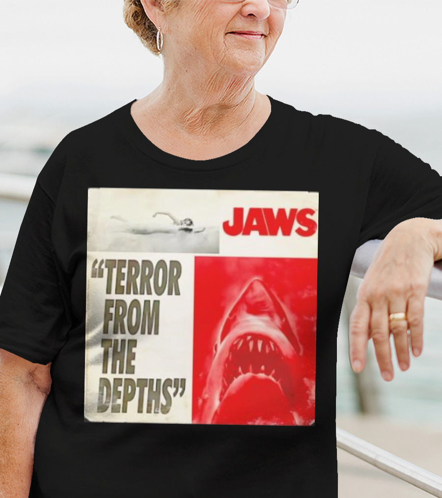 Jaws Terror From The Depths Retro Classic Movie Iconic Shark Attack Scene T-Shirt