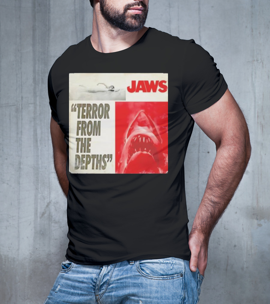 Jaws Terror From The Depths Retro Classic Movie Iconic Shark Attack Scene T-Shirt