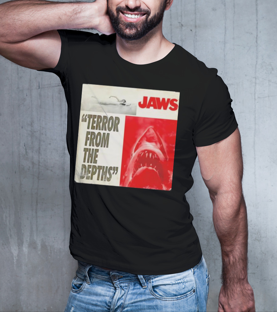Jaws Terror From The Depths Retro Classic Movie Iconic Shark Attack Scene T-Shirt
