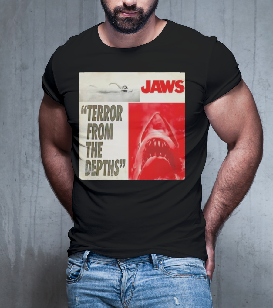 Jaws Terror From The Depths Retro Classic Movie Iconic Shark Attack Scene T-Shirt