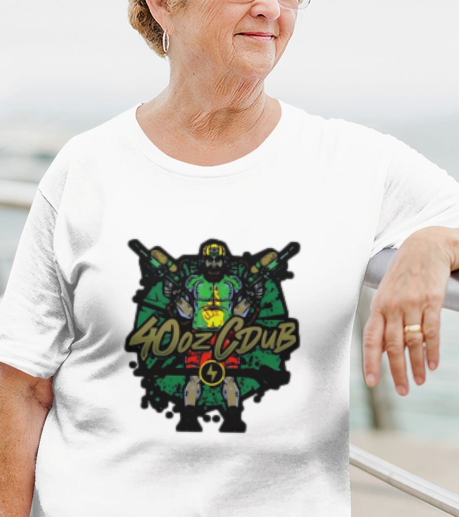 40ozCDub RemixDub Guns Warrior Power T-Shirt